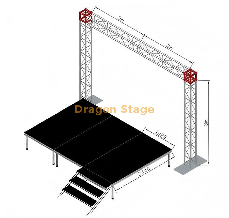 Small DJ Light Stage Truss Stands 4x3m Маленький DJ Light Stage Funs стоит 4х3м