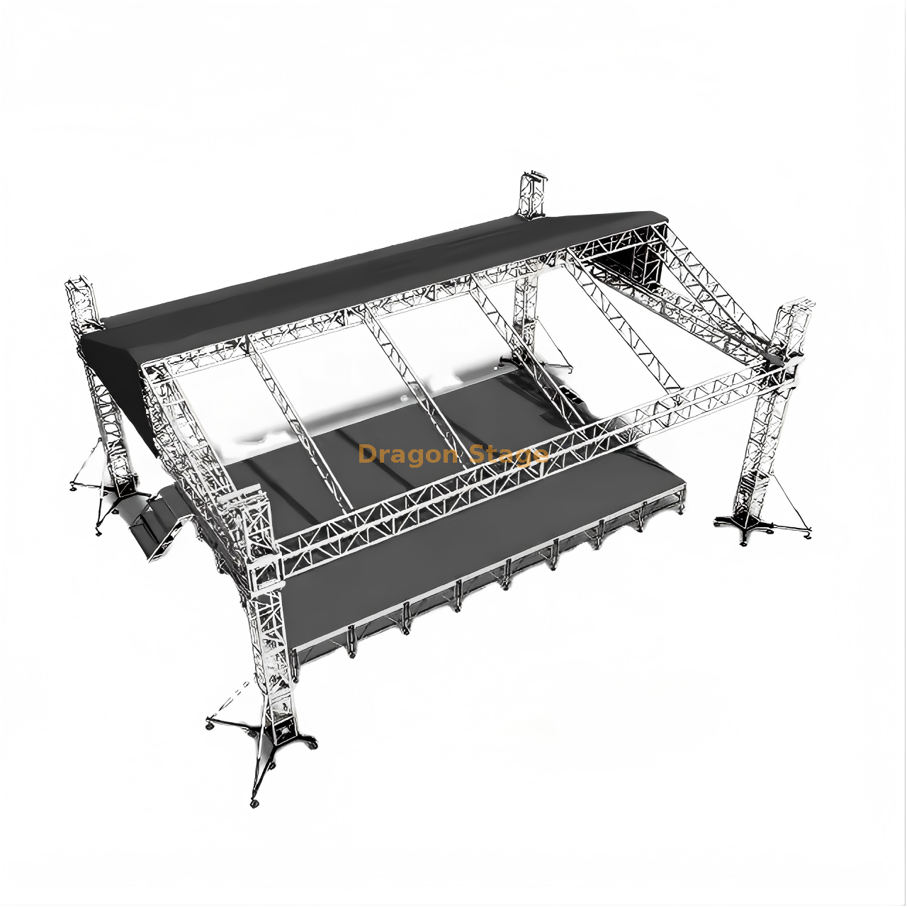 11x8x6m Professional Aluminum Saddle Roof Stage Truss System for Outdoor Events 11x8x6m Профессиональная алюминиевая ферменная система седла на крыше для мероприятий на открытом воздухе