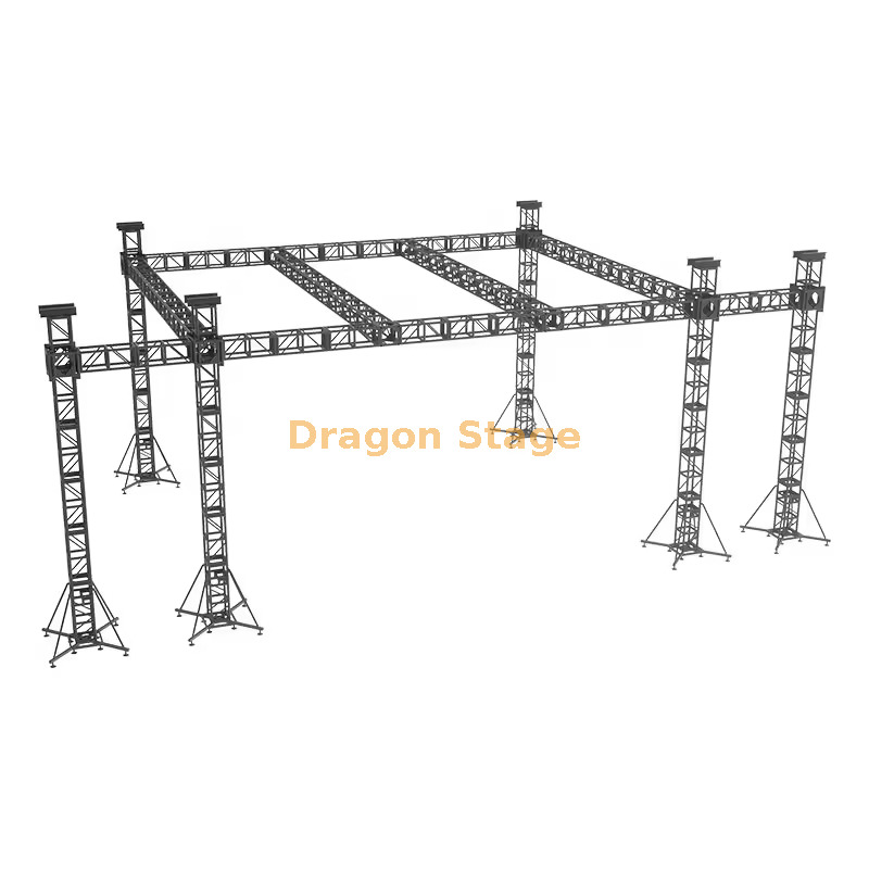 10x8x6m Professional Stage Roof with Dual Lighting Beams & PA Wings Крыша профессиональной сцены 10x8x6 м с двойными балками освещения и крыльями PA