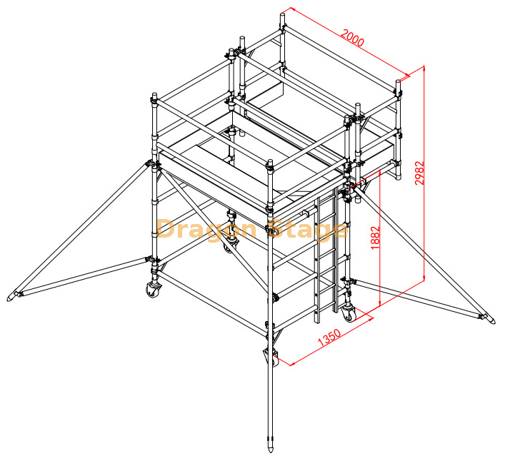 1.35X2X3M custom cantilever scaffolding 1,35x2x3m Custom Consilever