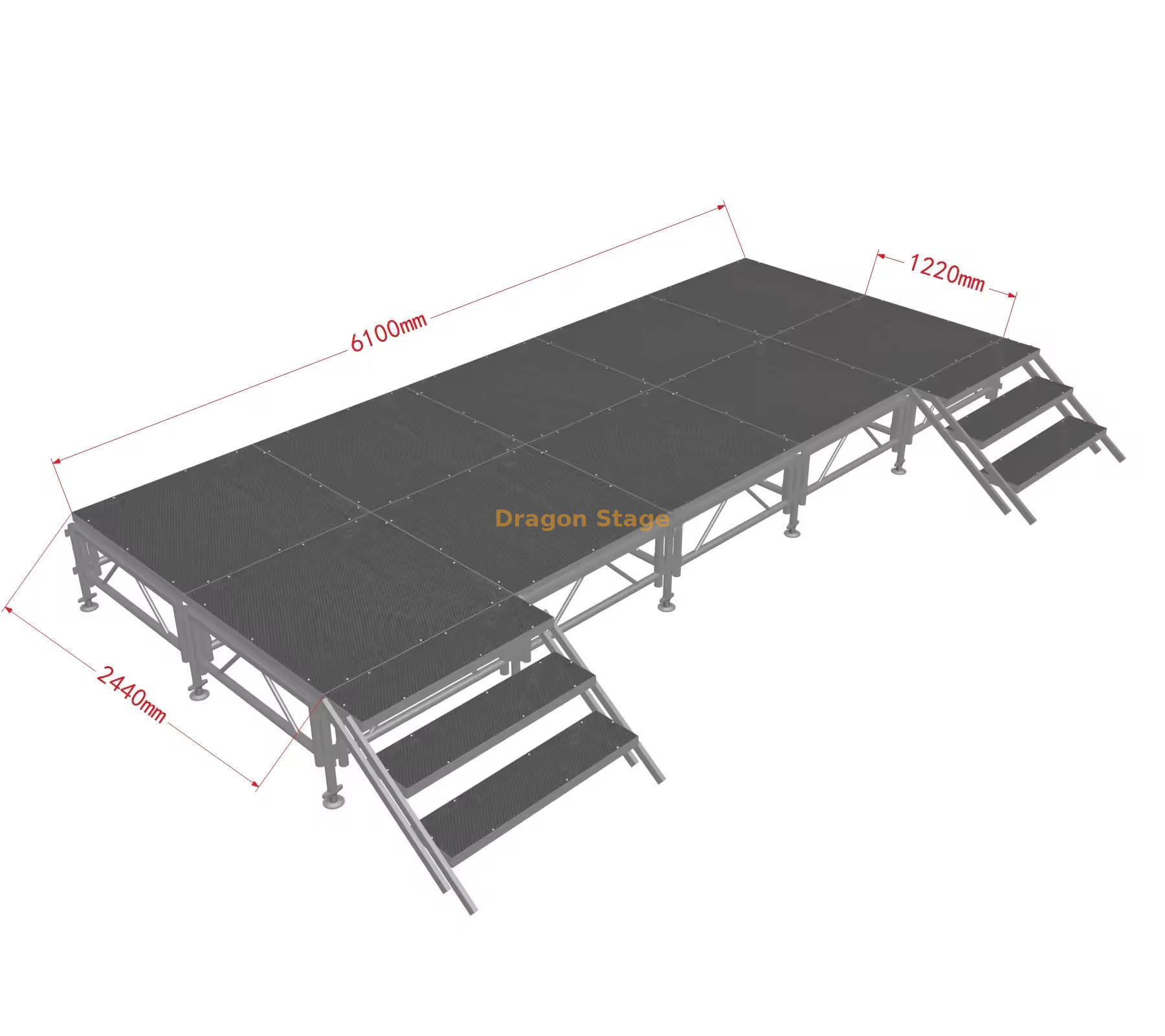 6.1x2.44m Portable Removable Concert Dj Stage Портативная съемная концертная сцена 6,1x2,44 м