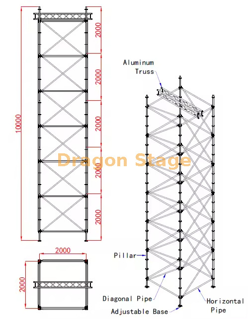 Layer Steel Structure Truss Design for Speaker 10m слой стальная конструкция конструкция фермы для динамика 10м
