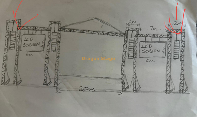 20x12x11m светодиодная и звуковая крыша сцена на крыше