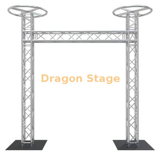 2.5m High 2m Wide DJ Booth Goalpost Truss System with Circular Top Ферменная система стойки ворот высотой 2,5 м и шириной 2 м с круглой верхней частью