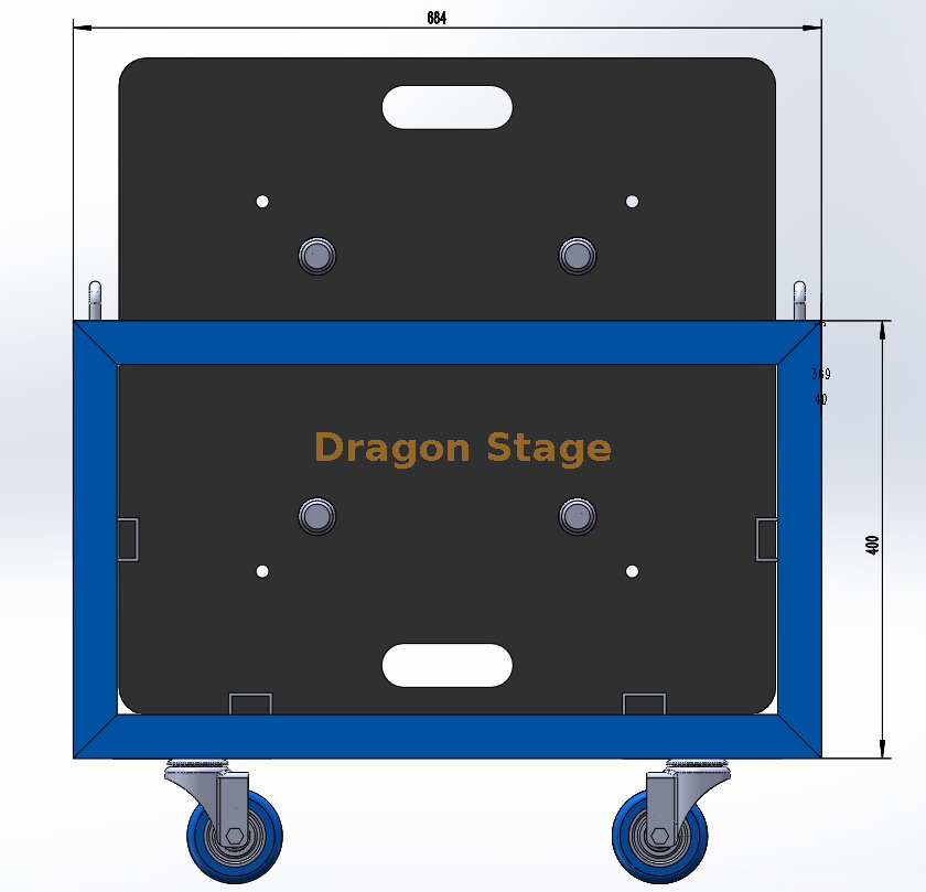 Truss Base Plate Transport Cart for 4 × 600mm Bases (3) Тележка для транспортировки опорной плиты фермы для оснований 4 × 600 мм (3)