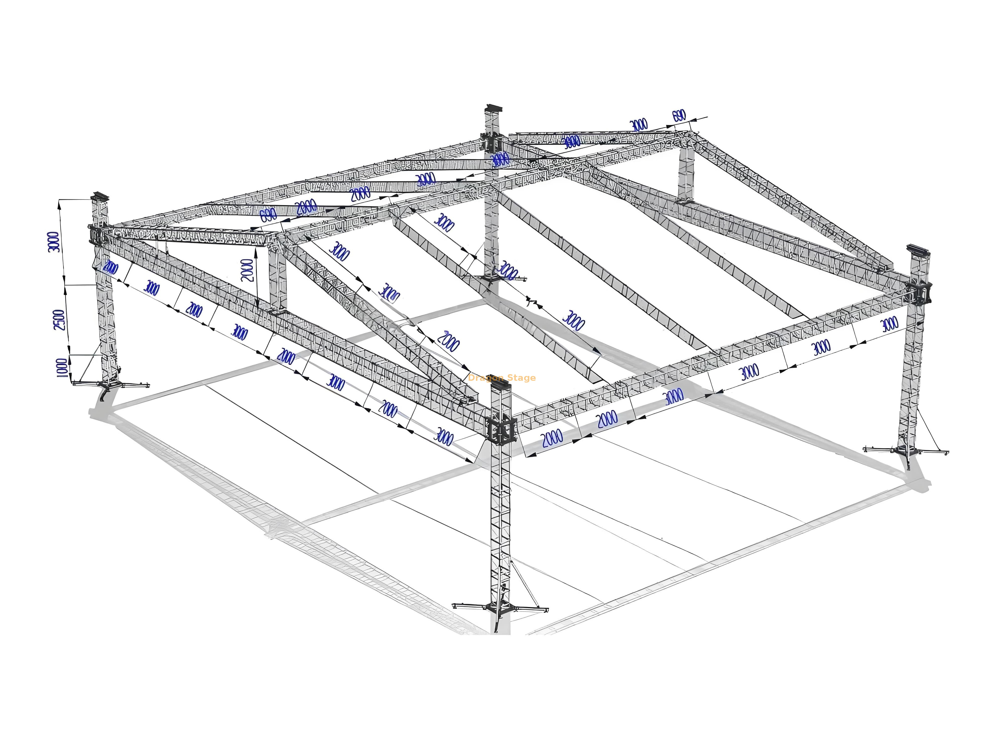 Outdoor Concert Stage Aluminum Box Truss System 20x16x6.5m Концертная сцена на открытом воздухе
