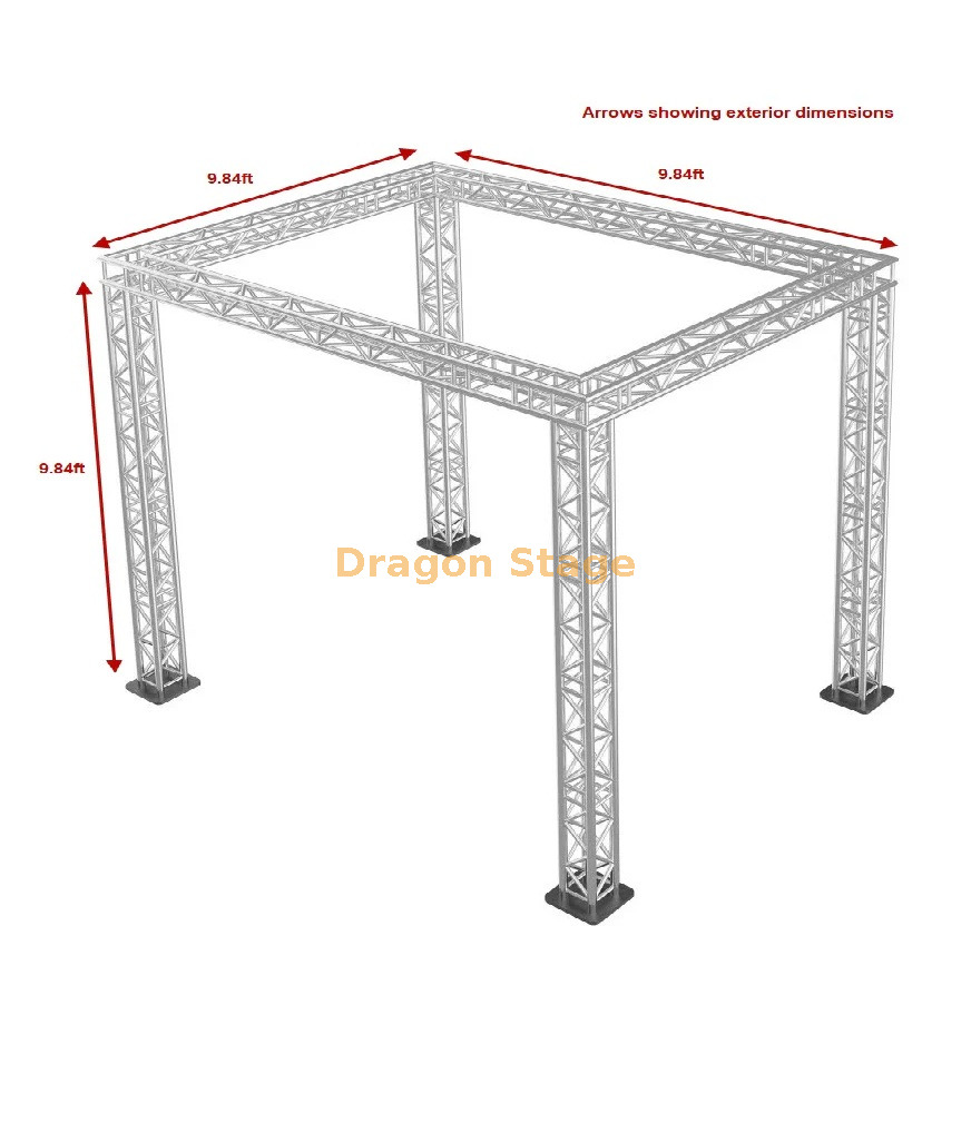 290mm Aluminum Black Spigot Stage Frame Structure for Activities 3x3x3m 290 мм алюминиевая структура кадра с алюминиевой кадром для активности 3x3x3m