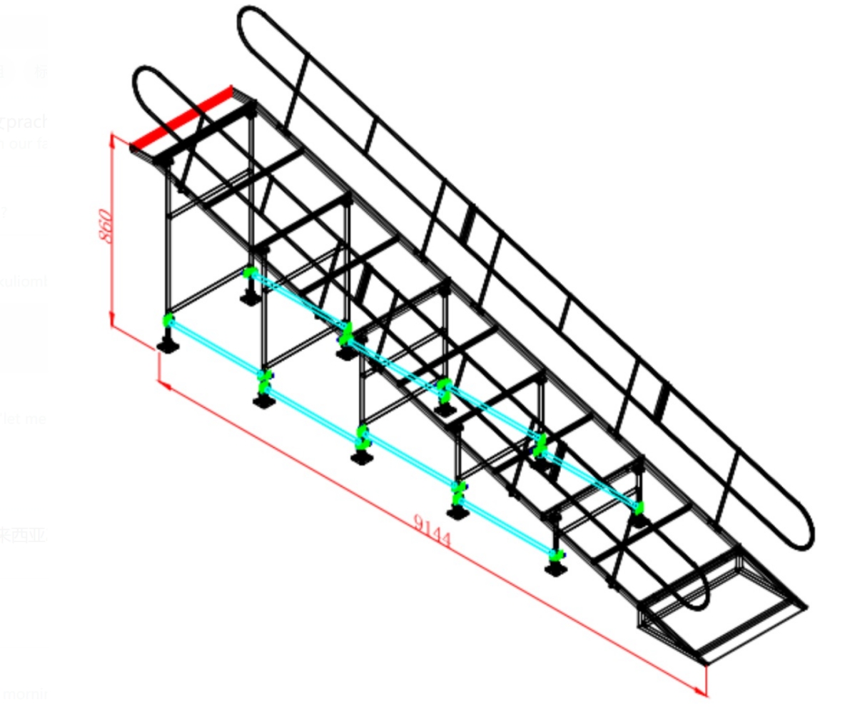 aluminum ramp with handrails drawing алюминиевая рампа с рисунком поручений