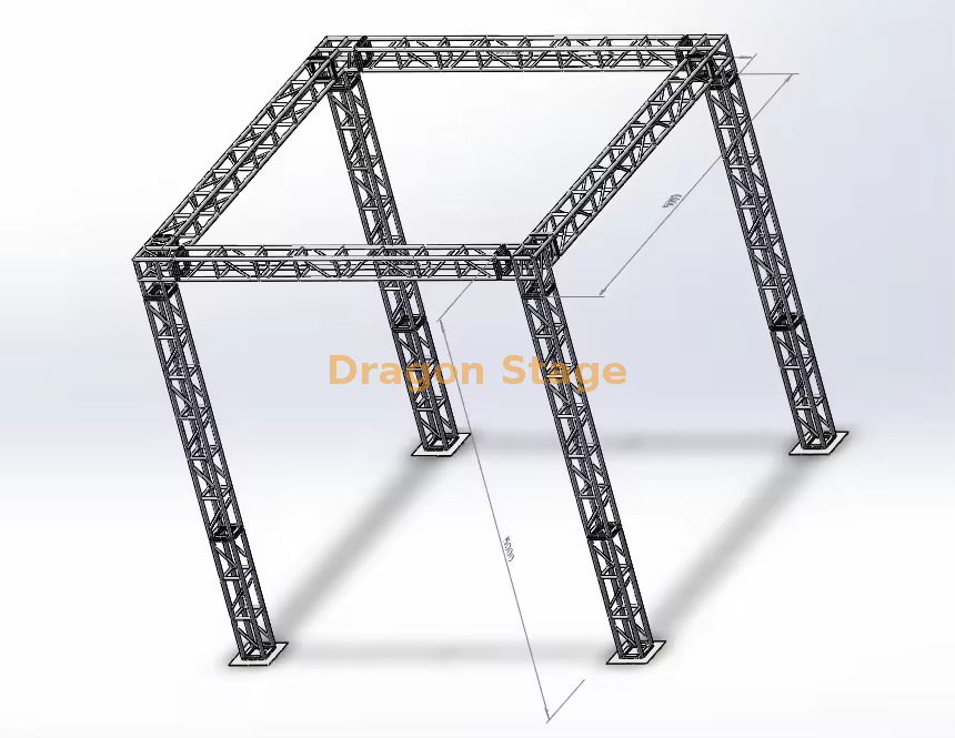 5x5x5m Aluminum Exhibition Booth Truss System Алюминиевая ферменная система выставочного стенда 5x5x5 м