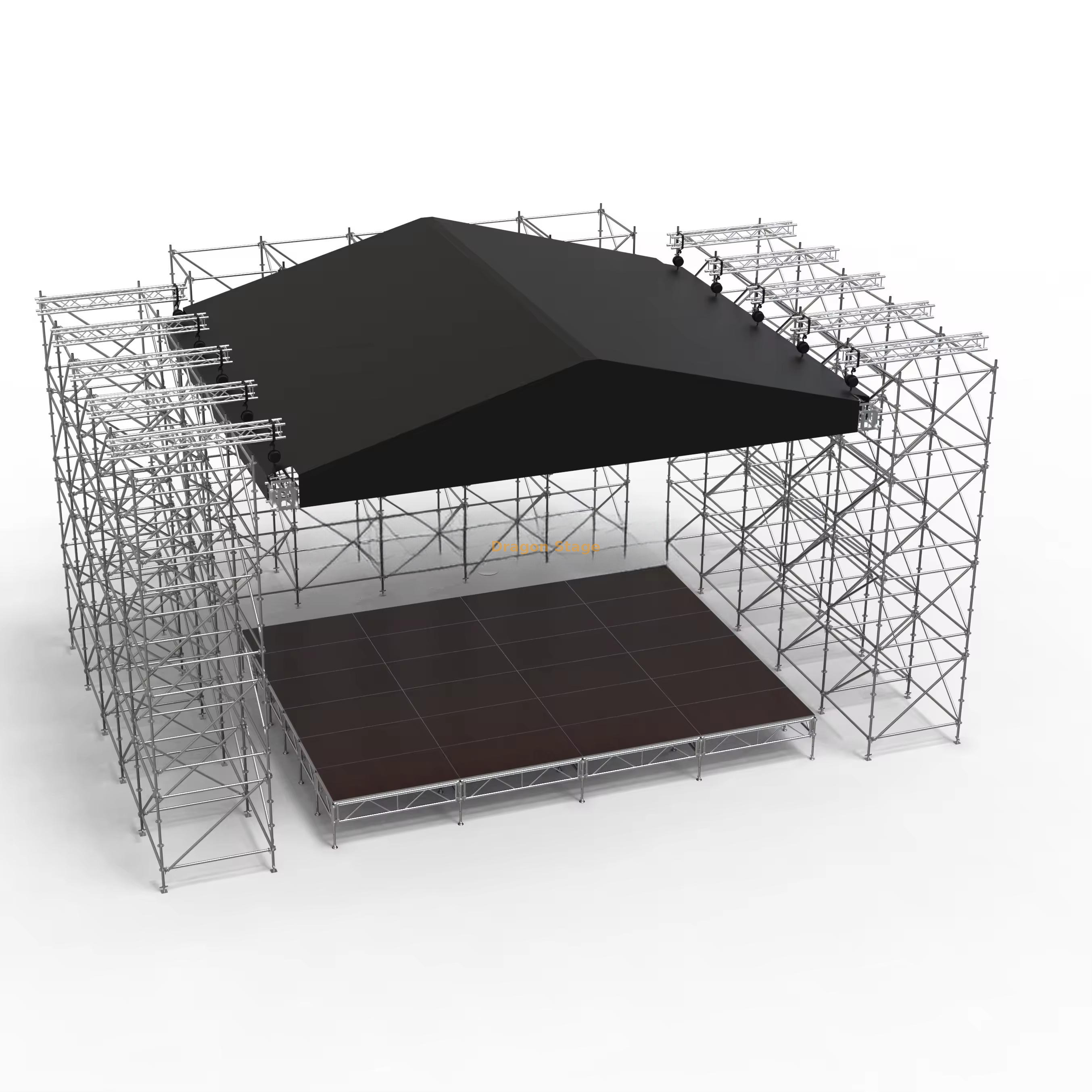 20x20m Large Span Pyramid Roof Truss System with 3 Long-Span Beams for Layher System (2) Ферменная система пирамидальной крыши с большим пролетом 20x20 м и 3 длиннопролетными балками для системы Layher (2)