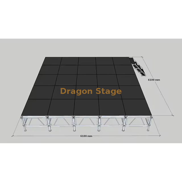 Наружный алюминий простые церковные дизайны сцены 6,1x6,1 м. Высота 0,6-1M