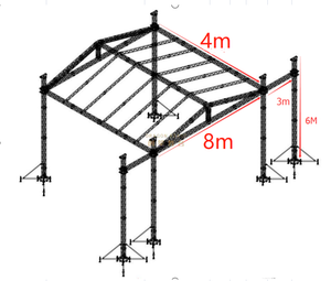 Наружная портативная выставка, концертные мероприятия, свадебное освещение сцены, шоу, динамик, алюминиевая ферма с изогнутой крышей, светодиодный дисплей, ферма TUV SGS CE 24x12x20ft