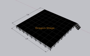 Пользовательский алюминий современный модульный квадратный церковный этап 32x32ft (9,76x9,76 м)