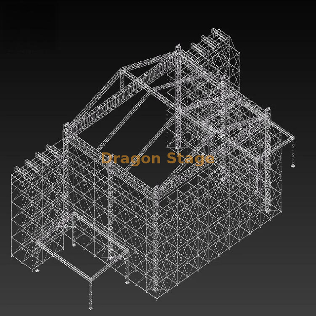 Сверхпрочная стропильная система крыши размером 22x16x10 м с 6 центральными опорами