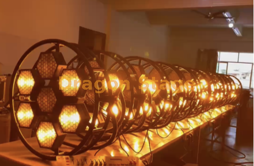 7 круглых шестиугольных пиксельных фонарей COB1