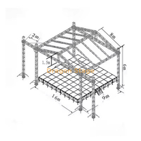 Концертная стадия мероприятия с фермой на крыше 16x9x6m