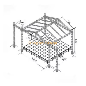 Концертная стадия мероприятия с фермой на крыше 16x9x6m
