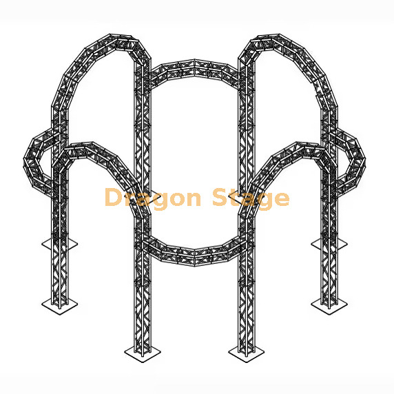 Многоарочная изогнутая ферменная система отображения (алюминиевая круглая ферменная конструкция ворот)