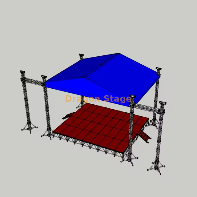 Ферменная система пиковой крыши 14x10x9 м с двойными крыльями динамиков длиной 3 м (крыша с алюминиевыми патрубками ферменной конструкции)