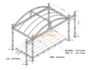 Arch Stage Roof Fence System 15x8x9m