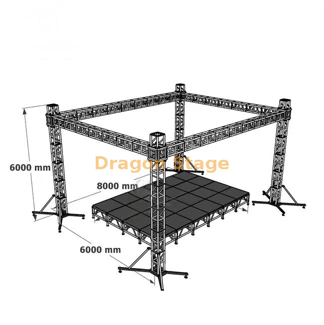 Стандартная ферма сцены из африканского алюминия для Open Air Crusade 8x6x6 м (3) 