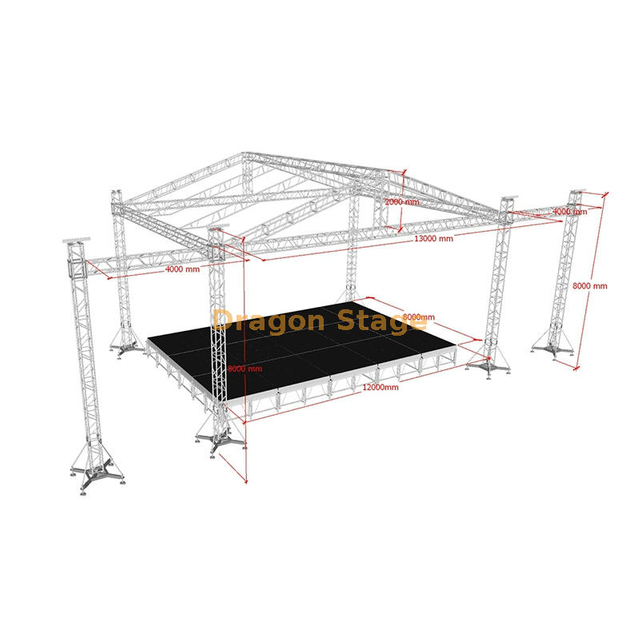 13x9x8m Алюминиевая концертная крыша ферма со светодиодной дисплеем фермы