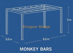 Ниндзя Физическое соревнование обезьяны бары 5,5x0,5x3m