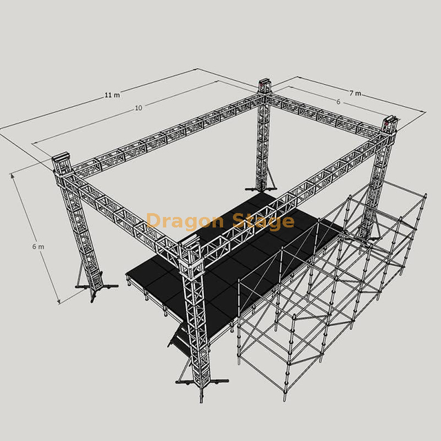 290 мм черный диджейский сцену 10x6x6m