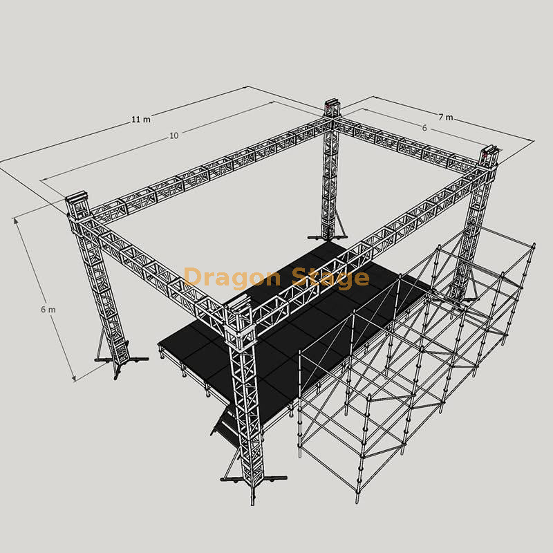 290 мм черный диджейский сцену 10x6x6m