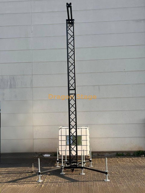 Черная 6-метровая сверхпрочная алюминиевая ферменная система громкоговорителей с такелажной башней и линейным массивом PA