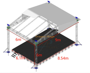 Пользовательская алюминиевая ферма на крыше дизайн 9x6x6m со сценической платформой 8.54x6,1m / 7.32x4,88M