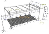 Пользовательская плоская сцена Foof Stage System 20x12x10m