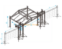 Концертная сцена на крыше 20x12x6 м с башней PA Wings и фермой светодиодной видеостены