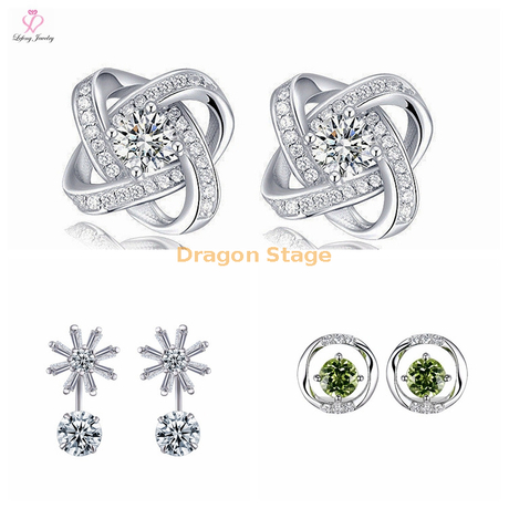 Thailand Peridot Jewelry Back Sun Cz Sterling 925 Серебряная серьга