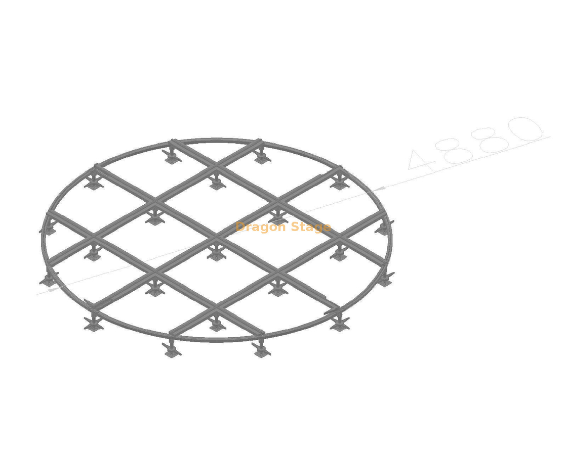 Портативная круглая сценическая платформа высотой 4,88 м | Мобильная платформа из алюминиевого сплава быстрой сборки (регулируемая высота)