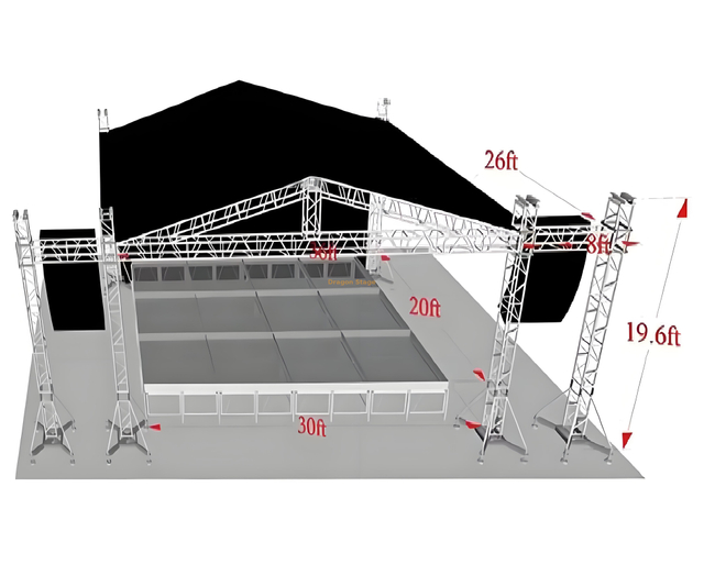 Наружная сценическая ферма система крыши 11x8x6m