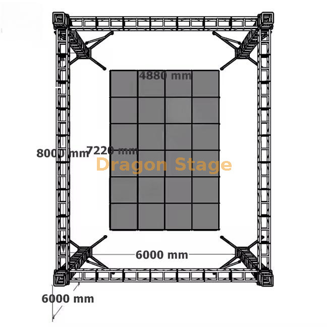 Стандартная ферма сцены из африканского алюминия для Open Air Crusade 8x6x6 м (2) 