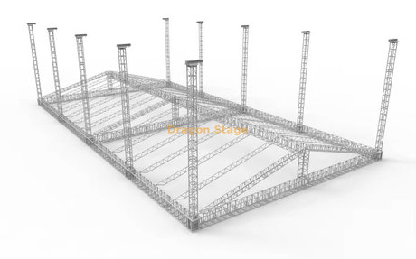Алюминиевая ферменная система с модульной скатной крышей 20 м x 36 x 9 м (высота 9 м)