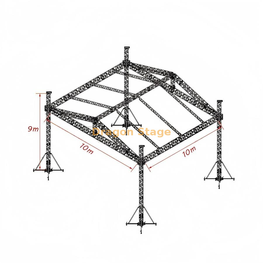 Популярные концертные осветительные алюминиевые фермы System 10x10x9m