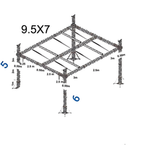 Легкая быстрая плоская ферма на крыше 9,5x7m