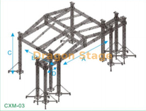 Большая ферма концертной сцены 20x12x8 с ферменной башней PA высотой 2 м