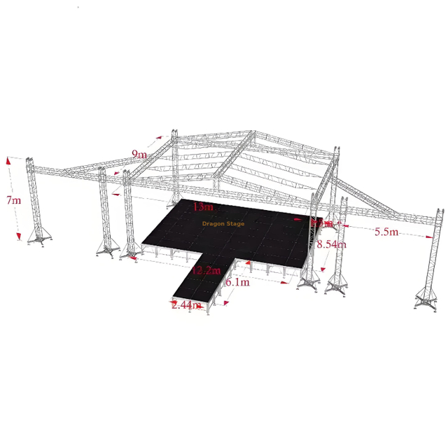 Алюминиевая крыша сцены фермы с линейными светодиодами 13x9x7m