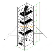 7-метровые деревянные настилы с двойными лесами и подъемными лестницами