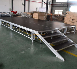 Пользовательский квадратный алюминиевый портативная стадия 6x5m с 2 лестницы