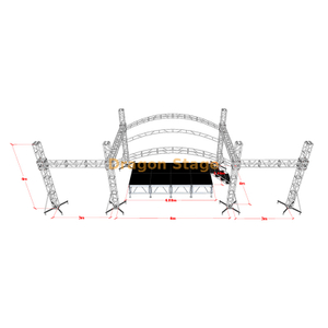 6x4x4m Custom Curve Roof Stage Furss со светодиодными крыльями 3M 