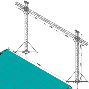 Профессиональный фон и ферменная система светодиодного экрана 11x7 м