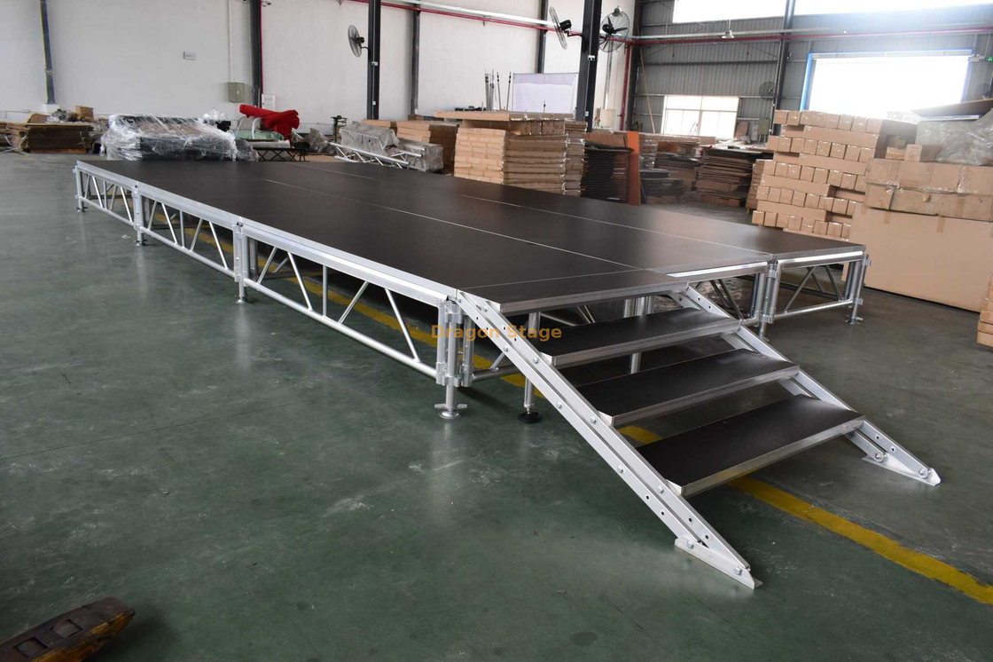 Алюминиевые передвижные портативные размеры сцены для концерта 12x5 м с 2 лестницами