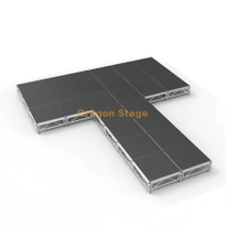 Переносной сценический комплект Т-образной формы 8,54x7,32 м | Алюминиевая модульная платформа с регулируемой высотой 0,4–0,8 м