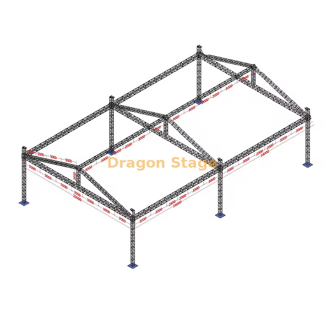 Ферменная система крыши сверхбольшого пика 20x32x9 м (высота 9 м, алюминиевая ферменная втулка)