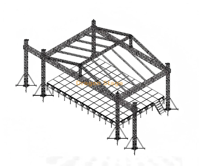 Профессиональная алюминиевая ферменная конструкция освещения сцены концерта события 14кс6кс6м
